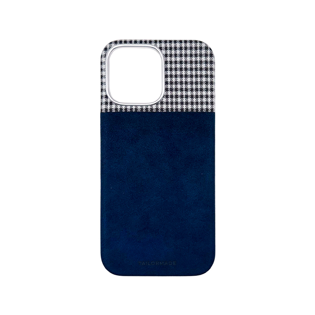 Houndstooth Fabric iPhone 16 Cases - Navy (Edition II)