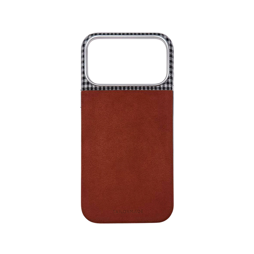 Houndstooth Fabric iPhone 17 Cases - Tan (Edition II)
