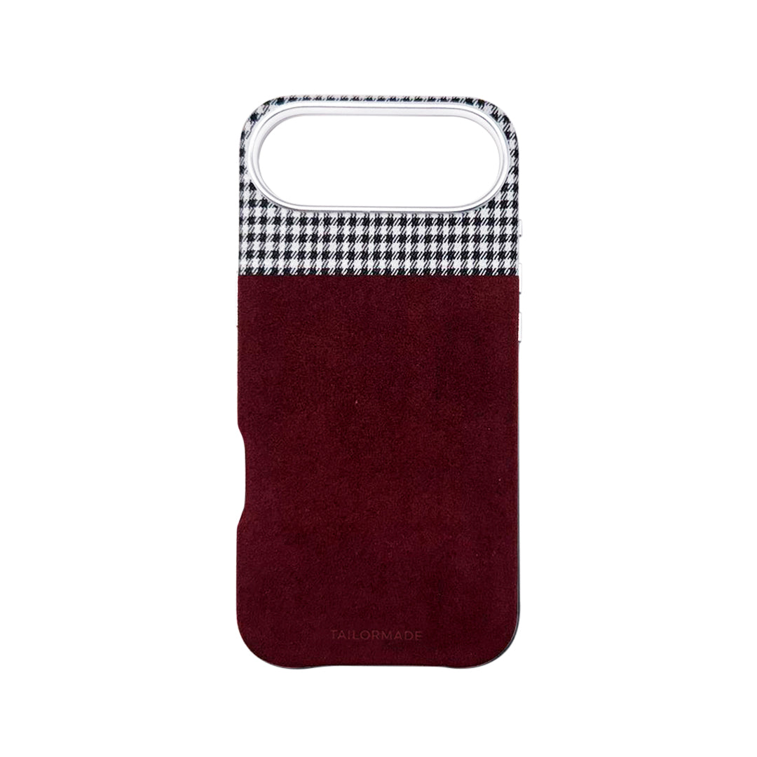 Houndstooth Fabric iPhone Air Case - Burgundy (Edition II)
