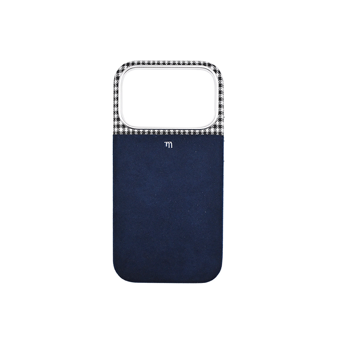 Houndstooth Fabric IPhone Case - Navy