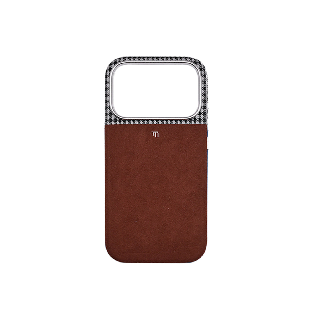 Houndstooth Fabric IPhone Case - Tan