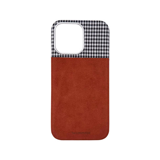 Houndstooth Fabric iPhone 15 Cases - Tan (Edition II)