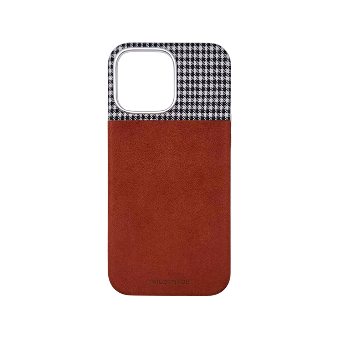 Houndstooth Fabric iPhone 16 Cases - Tan (Edition II)