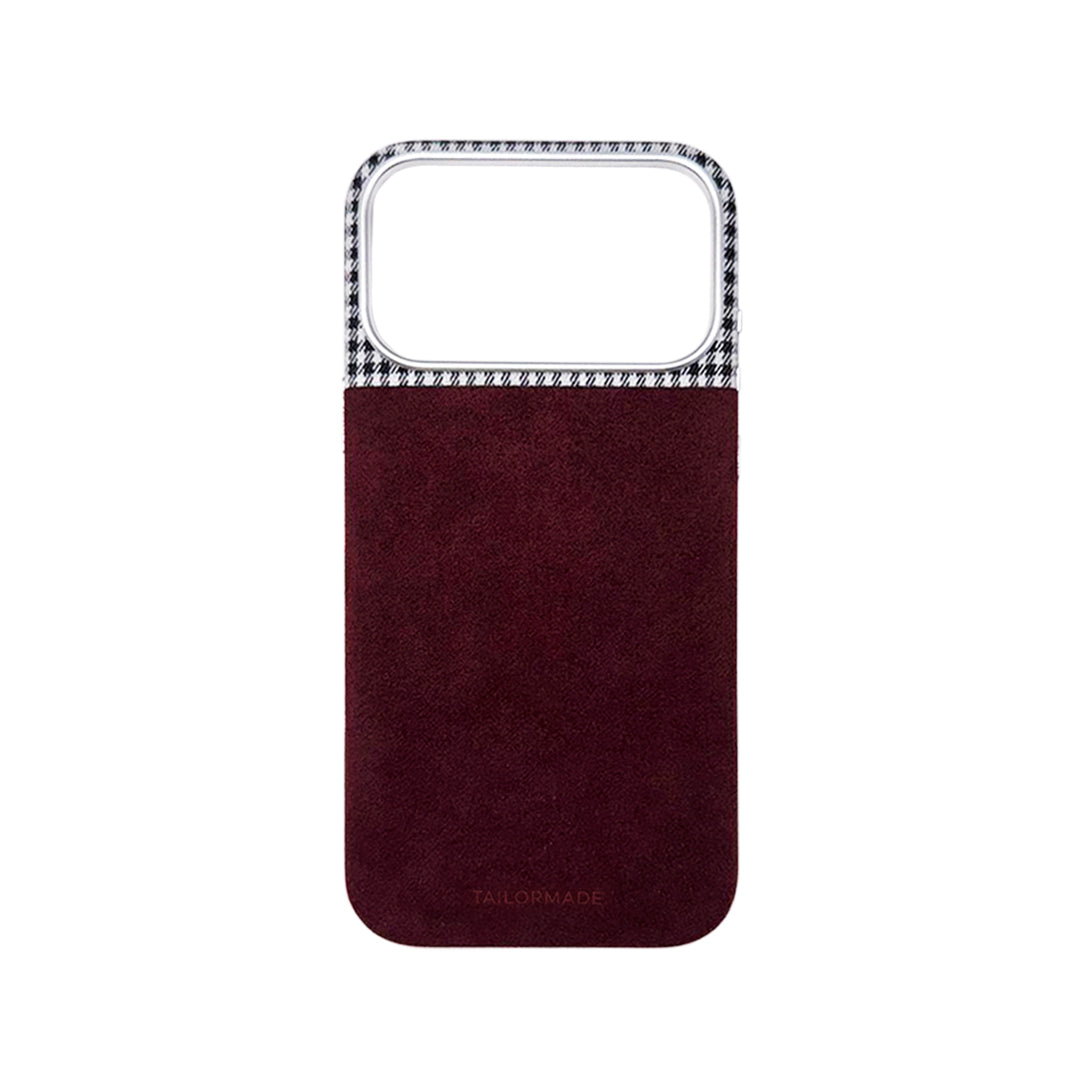 iPhone 17 Cases Houndstooth Fabric | Burgundy (Edition ll)