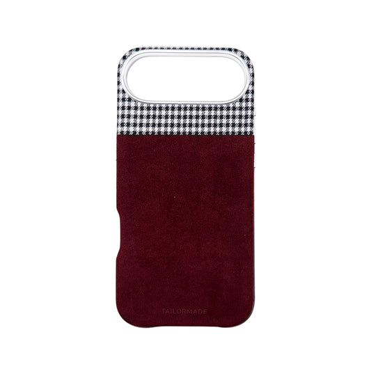 Houndstooth Fabric iPhone Air Case - Burgundy (Edition II)